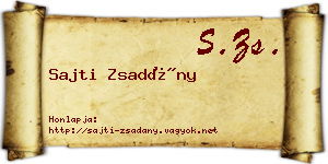 Sajti Zsadány névjegykártya